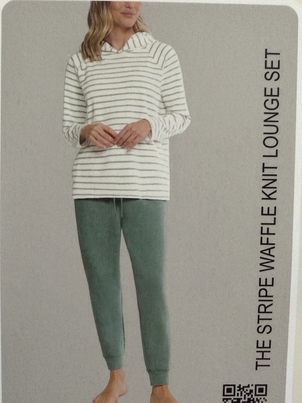 Max & Mia The Stripe Waffle Knit Lounge Set